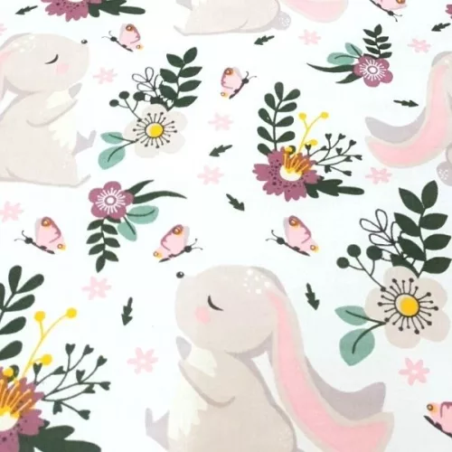 Nyuszis ovis ágynemű (virágok)