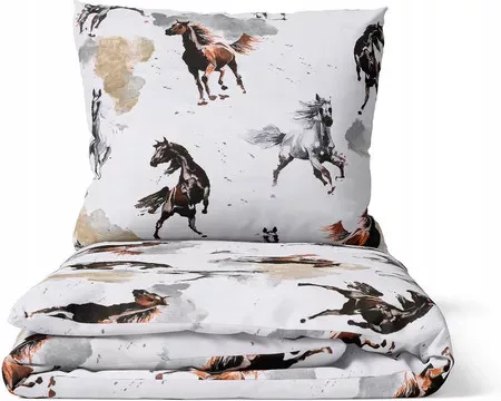 Lovas mintás ovis ágyneműszett paplannal, párnával és 30×30×30 cm-es tárolódobozzal – tökéletes választás ovisoknak