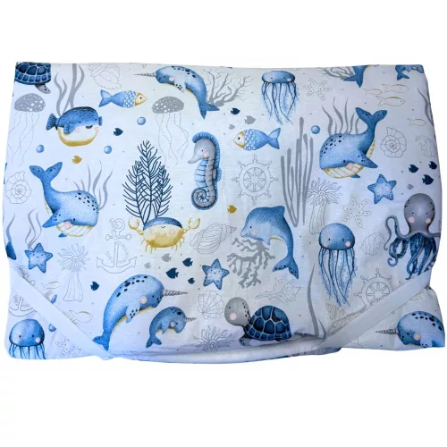 Óceán állatai ovis derékalj (kék)