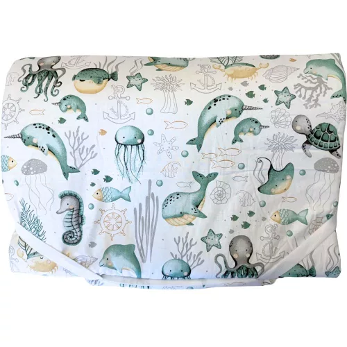 Óceán állatai ovis derékalj (zöld)