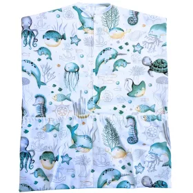 Óceán állatai ovis zsák (zöld)